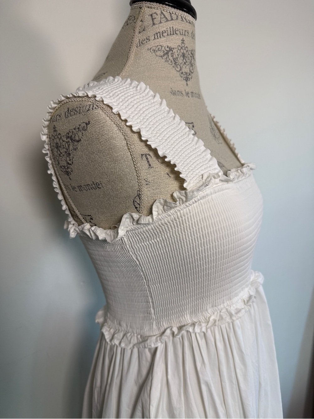 Altar'd State White Smocked Square-Neck Maxi Dress - Picture 3 of 8